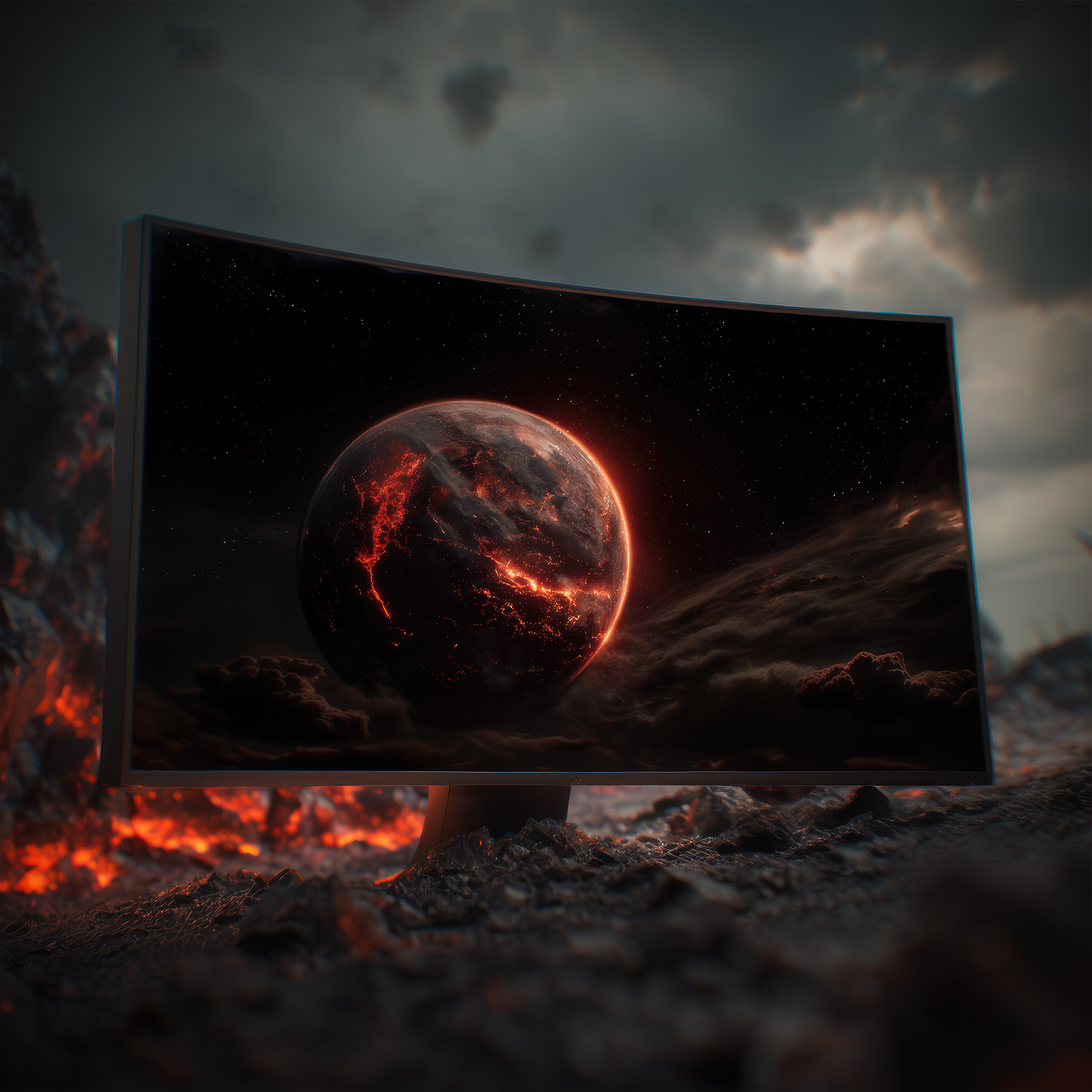 Aperçu du live wallpaper 'A Monument to Pain' sur un écran.